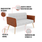 Sofá Namoradeira E Poltrona Pés Palito Natural Elisa Nozes/li