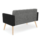 Sofá Namoradeira E Poltrona Pés Palito Natural Elisa Preto/li