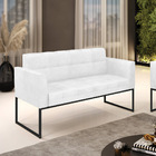 Sofá Namoradeira Elisa Corano Base Metálica Industrial Preto