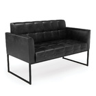 Sofá Namoradeira Elisa Corano Base Metálica Industrial Preto