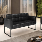 Sofá Namoradeira Elisa Corano Base Metálica Industrial Preto