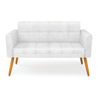 Sofá Namoradeira Elisa Corano Pés Palito Castanho D03 - D'ros