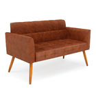 Sofá Namoradeira Elisa Corano Pés Palito Castanho D03 - D'ros