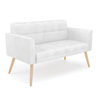 Sofá Namoradeira Elisa Corano Pés Palito Natural D03 - D'ross