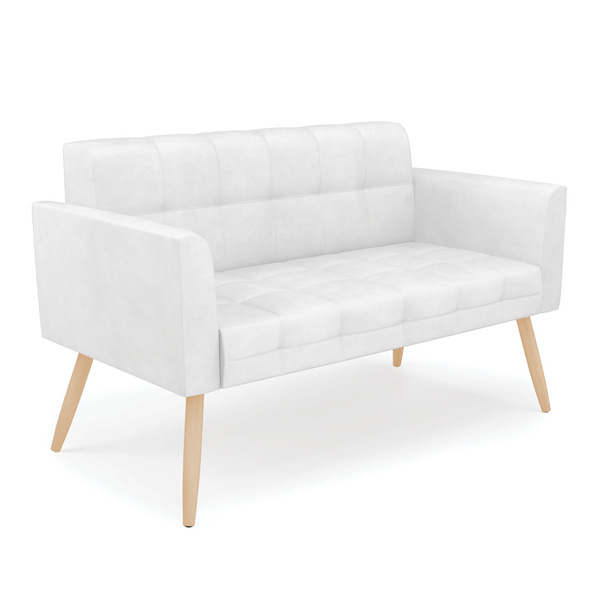 Sofá Namoradeira Elisa Corano Pés Palito Natural D03 - D'ross