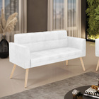 Sofá Namoradeira Elisa Corano Pés Palito Natural D03 - D'ross