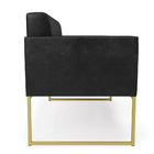 Sofá Namoradeira Elisa Corano Preto Base Metálica Industrial