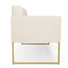 Sofá Namoradeira Elisa Corino Base Metálica Industrial Dourad