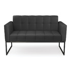 Sofá Namoradeira Elisa Corino Base Metálica Industrial Preto