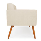 Sofá Namoradeira Elisa Corino Bege Pés Palito Castanho D03 -