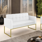 Sofá Namoradeira Elisa Corino Branco Base Metálica Industrial