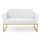 Sofá Namoradeira Elisa Corino Branco Base Metálica Industrial