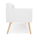 Sofá Namoradeira Elisa Corino Branco Pés Palito Natural D03 -