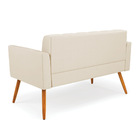 Sofá Namoradeira Elisa Corino Pés Palito Castanho D03 - D'ros