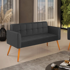 Sofá Namoradeira Elisa Corino Pés Palito Castanho D03 - D'ros