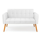 Sofá Namoradeira Elisa Corino Pés Palito Castanho D03 - D'ros