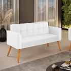 Sofá Namoradeira Elisa Corino Pés Palito Castanho D03 - D'ros