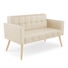 Sofá Namoradeira Elisa Corino Pés Palito Natural D03 - D'ross