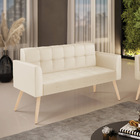 Sofá Namoradeira Elisa Corino Pés Palito Natural D03 - D'ross