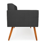 Sofá Namoradeira Elisa Corino Preto Pés Palito Castanho D03 -