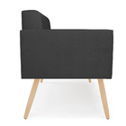 Sofá Namoradeira Elisa Corino Preto Pés Palito Natural D03 -