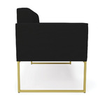 Sofá Namoradeira Elisa Linho Base Metálica Industrial Dourado