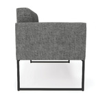 Sofá Namoradeira Elisa Linho Base Metálica Industrial Preto D