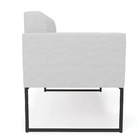 Sofá Namoradeira Elisa Linho Base Metálica Industrial Preto D