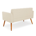 Sofá Namoradeira Elisa Linho Pés Palito Castanho D03 - D'ross