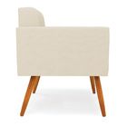 Sofá Namoradeira Elisa Linho Pés Palito Castanho D03 - D'ross