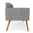 Sofá Namoradeira Elisa Linho Pés Palito Castanho D03 - D'ross