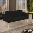 Sofá Namoradeira Elisa Linho Pés Palito Natural D03 - D'rossi