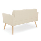 Sofá Namoradeira Elisa Linho Pés Palito Natural D03 - D'rossi