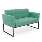 Sofá Namoradeira Elisa Suede Base Metálica Industrial Preto -