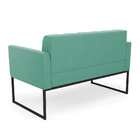 Sofá Namoradeira Elisa Suede Base Metálica Industrial Preto -