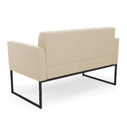 Sofá Namoradeira Elisa Suede Base Metálica Industrial Preto D