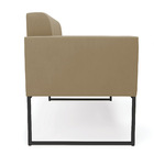 Sofá Namoradeira Elisa Suede Base Metálica Industrial Preto D