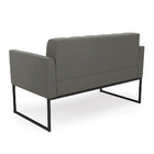 Sofá Namoradeira Elisa Suede Base Metálica Industrial Preto D