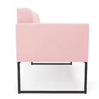 Sofá Namoradeira Elisa Suede Base Metálica Industrial Preto D