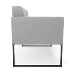 Sofá Namoradeira Elisa Suede Base Metálica Industrial Preto D