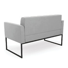 Sofá Namoradeira Elisa Suede Cinza Base Metálica Industrial P