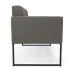 Sofá Namoradeira Elisa Suede Grafite Base Metálica Industrial