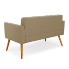 Sofá Namoradeira Elisa Suede Marrom Rato Pés Palito Castanho