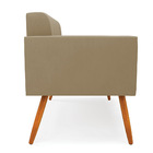 Sofá Namoradeira Elisa Suede Pés Palito Castanho D03 - D'ross