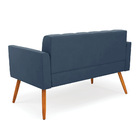 Sofá Namoradeira Elisa Suede Pés Palito Castanho D03 - D'ross