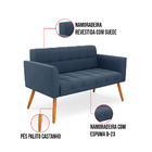 Sofá Namoradeira Elisa Suede Pés Palito Castanho D03 - D'ross