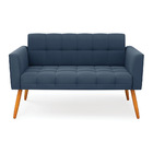 Sofá Namoradeira Elisa Suede Pés Palito Castanho D03 - D'ross