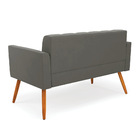 Sofá Namoradeira Elisa Suede Pés Palito Castanho D03 - D'ross