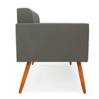 Sofá Namoradeira Elisa Suede Pés Palito Castanho D03 - D'ross