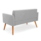 Sofá Namoradeira Elisa Suede Pés Palito Castanho D03 - D'ross